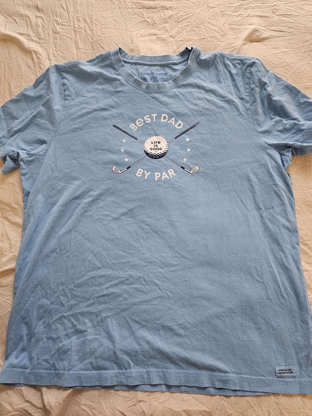 Life is Good Men's 'Best Dad By Par' Light Blue Golf Graphic Tee